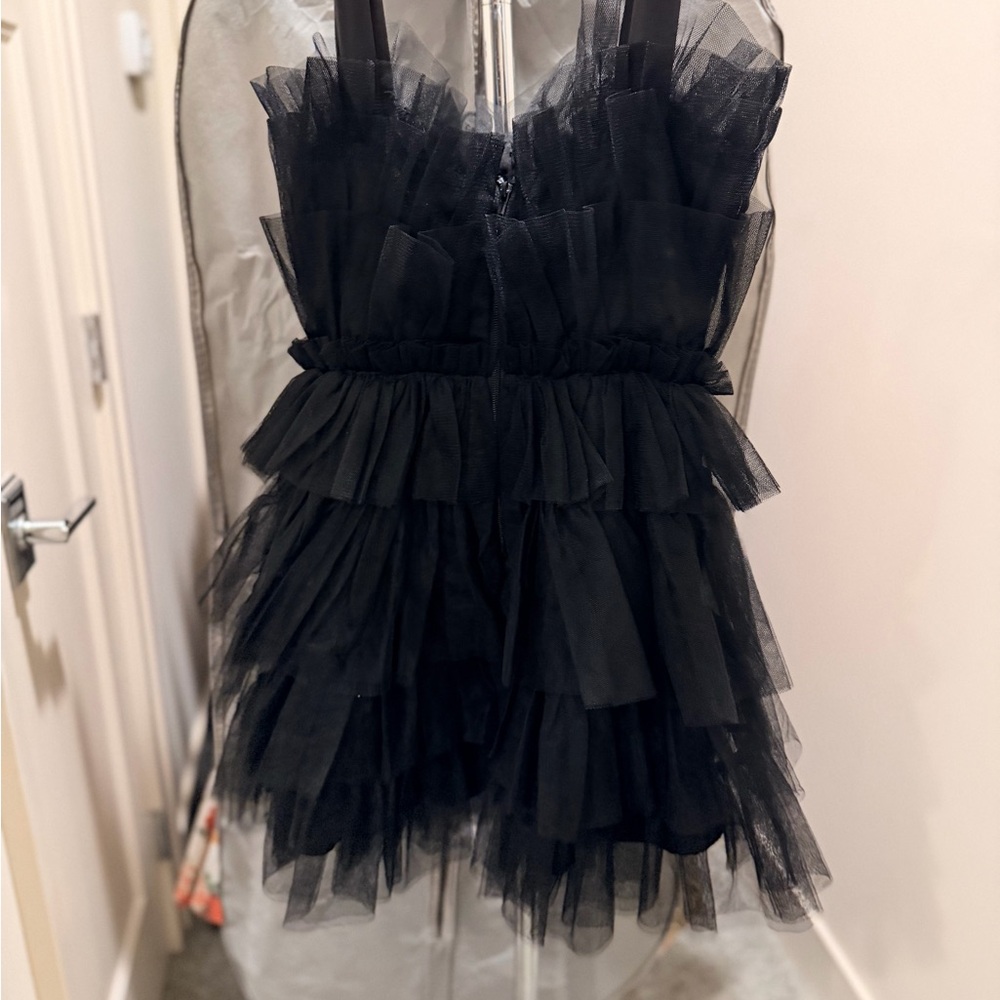 Storia Black Ruffled Mini Dress - Picture 4 of 4